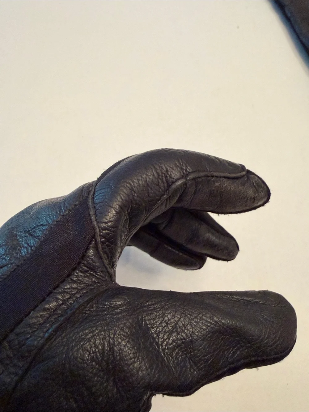 Women’s Black Deer Skin Leather and Fleece Winter Gloves - Pair Horseback riding